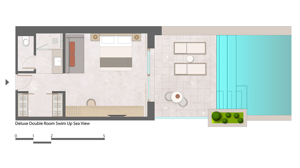 Twin / Double Deluxe Sea View Swim Up